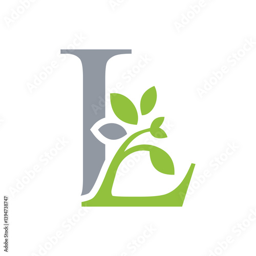 leaf letter logo initials