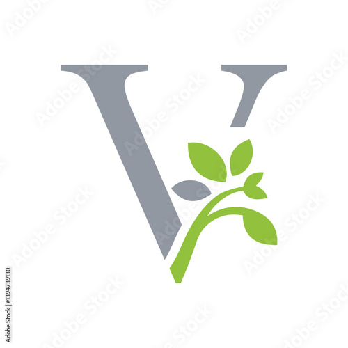 leaf letter logo initials