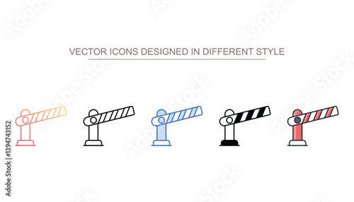 Parking Barrier icon design with white background stock illustration