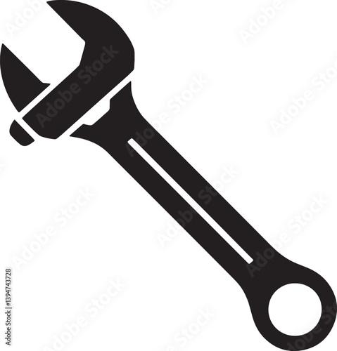 wrench silhouette vector illustration