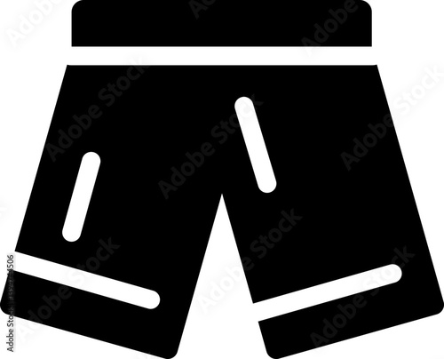 Shorts icon for summer clothing and fashion. Silhouette icon.