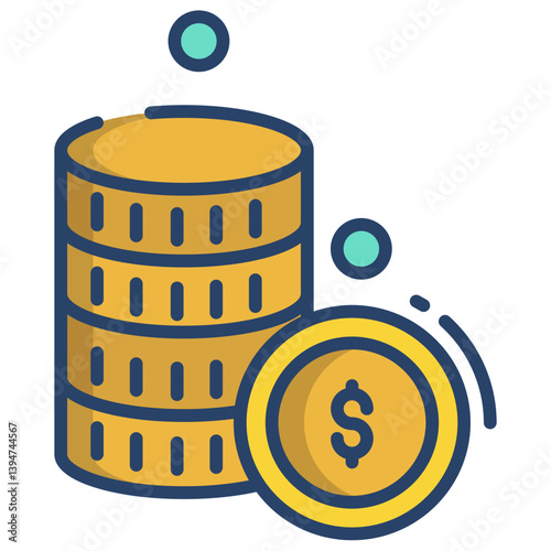 Linear color Token coins icon