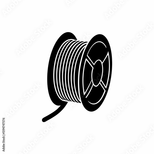 creative details cable spool icon vector illustration
