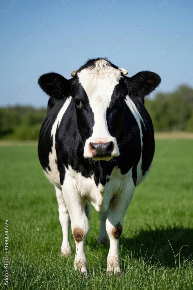 there is a black and white cow standing in a field there is a black and white cow standing in a field