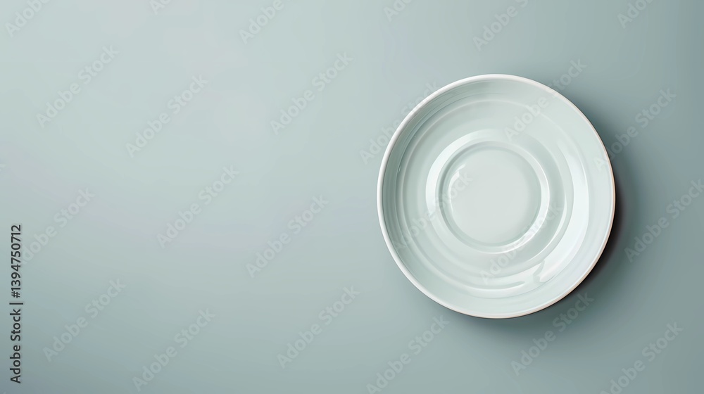 A flat lay of a ceramic plate in the shape, Generative AI illustrations.