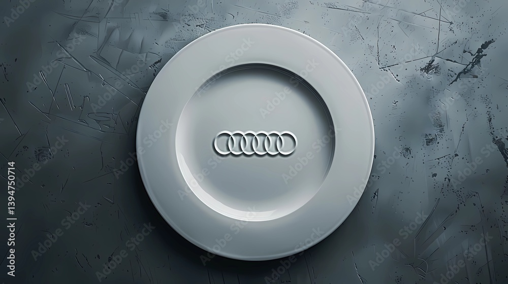 A flat lay of a ceramic plate in the shape, Generative AI illustrations.
