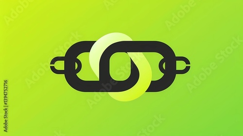 Obraz na płótnie A simple vector logo, lettermark of the letters J and B with thick black outline on lime transparent background, chain link in between two capital, Generative AI illustrations. w salonie