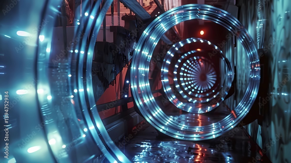 Abstract of a rotating film, Generative AI illustrations.