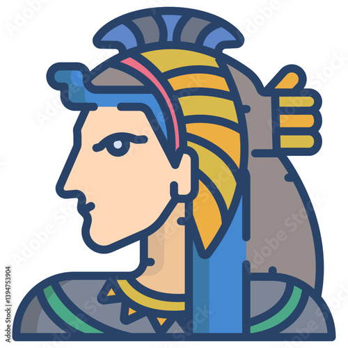 Linear color Cleopatra icon