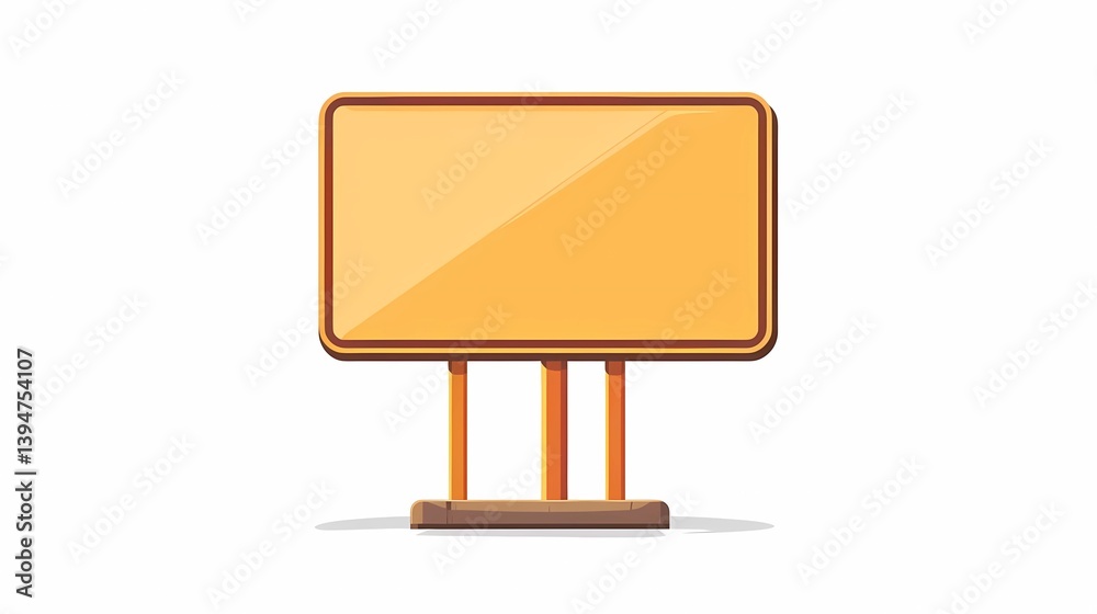 A vibrant horizontal rectangular road sign, blank space for text placement, pure white background, Generative AI illustrations.