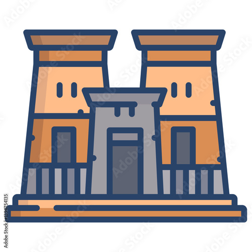 Linear color Luxor Temple icon