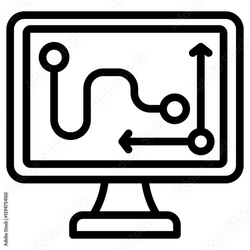 Motion Path Outline Icon