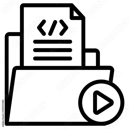 Asset Library Outline Icon