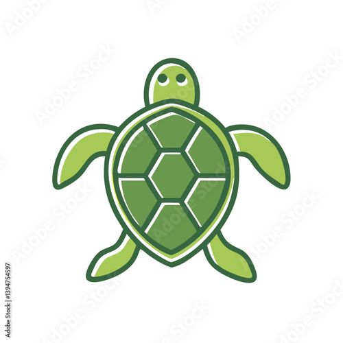 Green sea turtle icon on a transparent background  