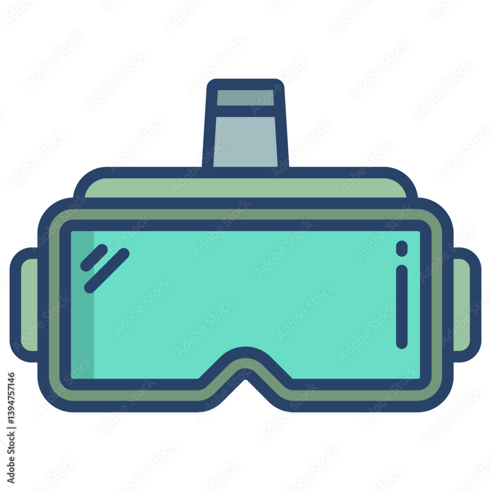 Linear color virtual reality glass icon Linear color virtual reality glass icon