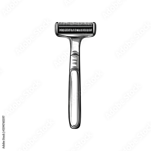 Razor, daily necessities, vector, transparent background, black and white style
