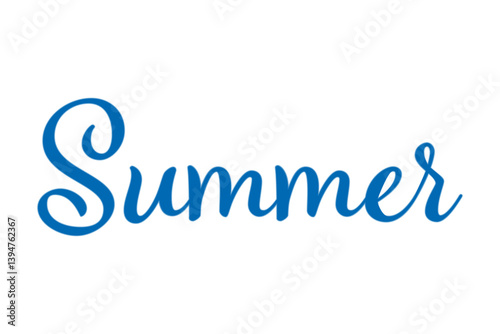 夏の訪れを祝福する、SUMMER（夏）の文字の、シンプルなロゴマーク（ベクター素材）
