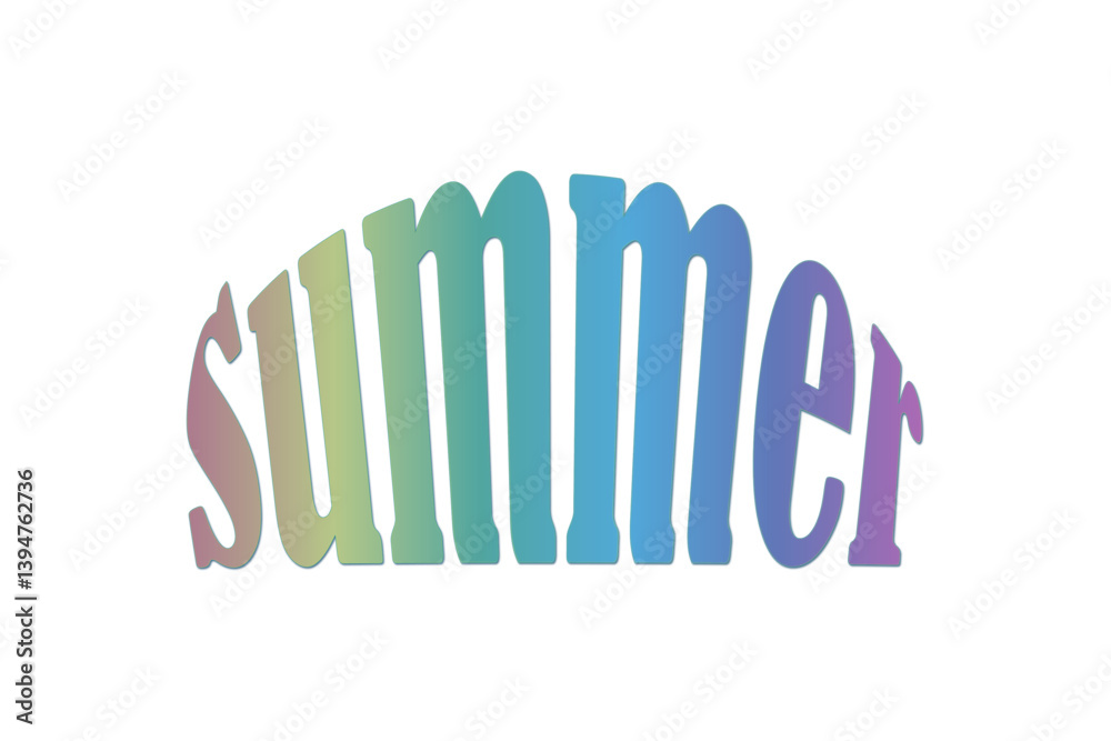 Obraz premium 夏の訪れを祝福する、SUMMER(夏)の文字の、シンプルなロゴマーク(ベクター素材)