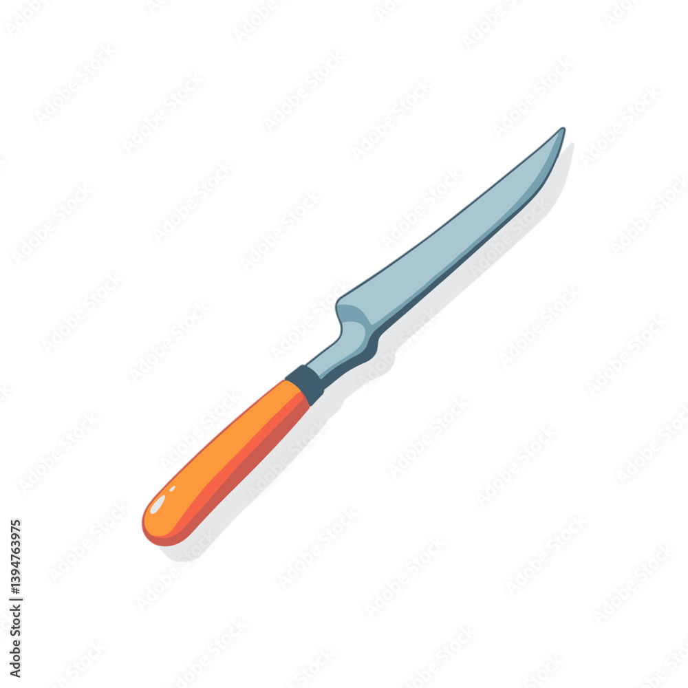 Knife with Orange Handle no Background Knife with Orange Handle no Background