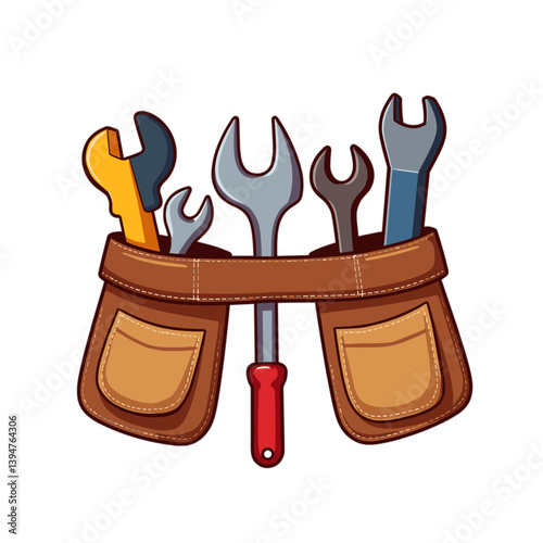Tool belt with assorted tools for repair work  