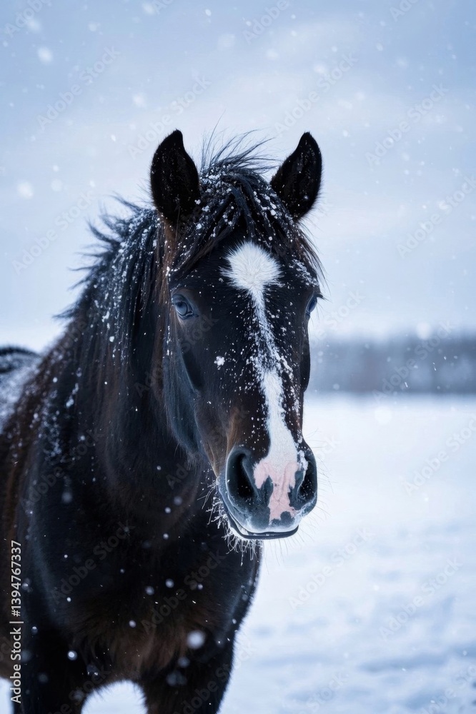 Obraz premium there is a horse that is standing in the snow