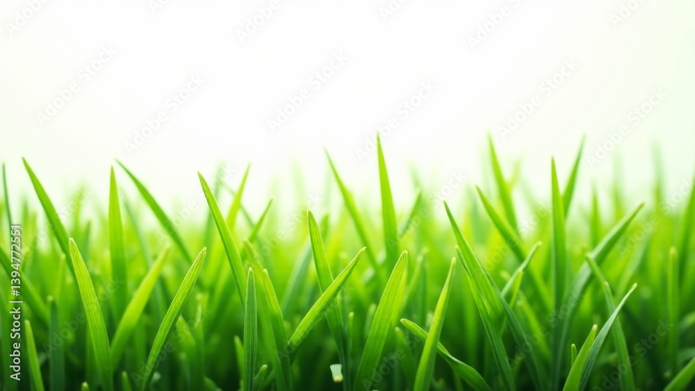 Obraz premium Fresh Green Grass Close-Up, Spring Season