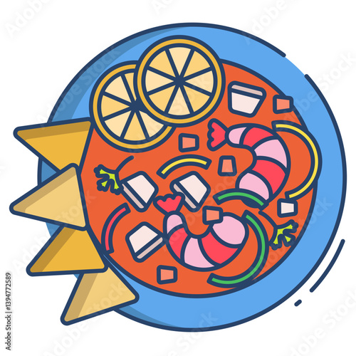 Linear color Ceviche icon