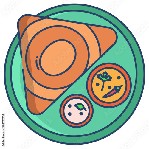 Linear color Dosa icon