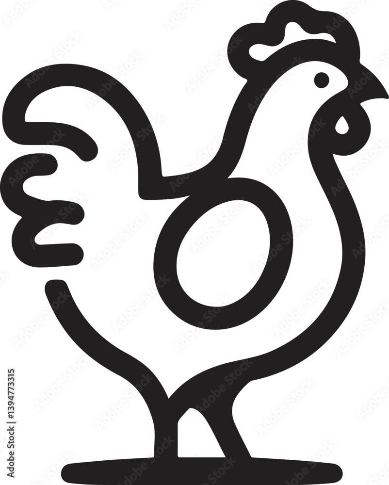 Fototapeta premium Hen Layered Semi Circles Logo Vector