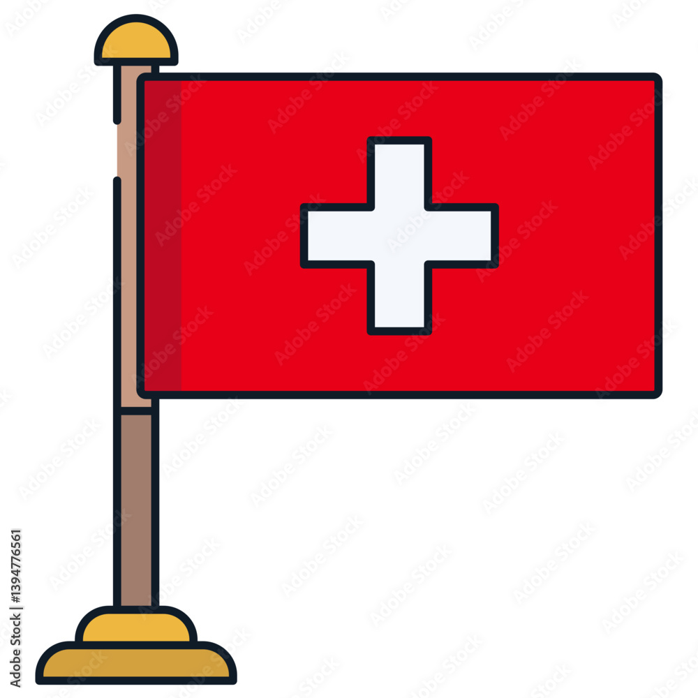 Linear color Switzerland flag icon Linear color Switzerland flag icon