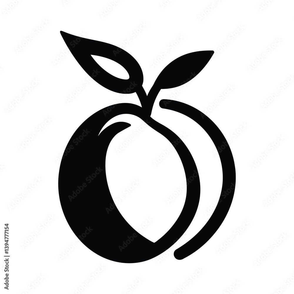Guava logo concept simple minimal black silhouette Guava logo concept simple minimal black silhouette