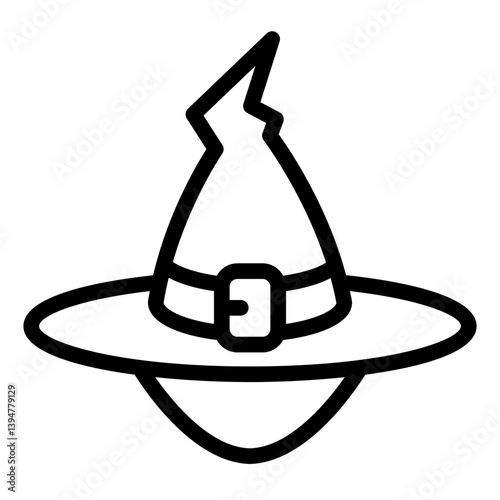 Magician hat line icon, hats concept. Vector graphics. Wizard hat, headwear sign on white background, style mobile or design.