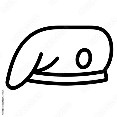 Paratrooper hat line icon, military headwear concept. Vector graphics. Soldier cap sign on white background, style mobile or design.