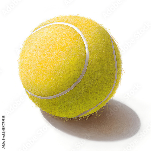 Tennis Ball in the Sun: A vibrant yellow tennis ball, perfectly spherical, cast a graceful shadow. This photo encapsulates the spirit of sport and leisure.