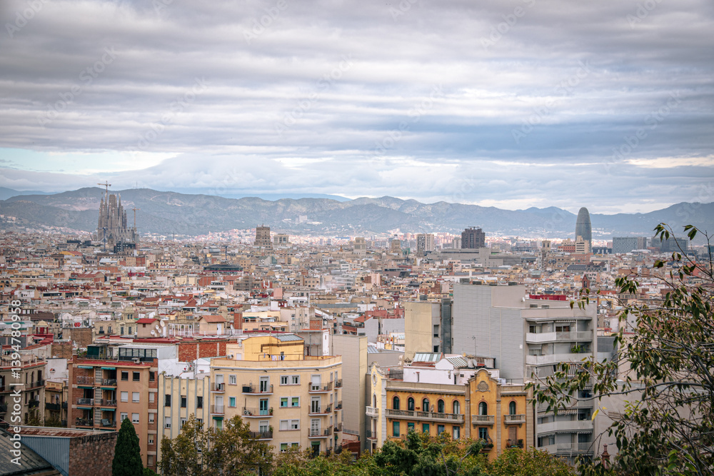 Naklejka premium panoramic view of the city of granada spain