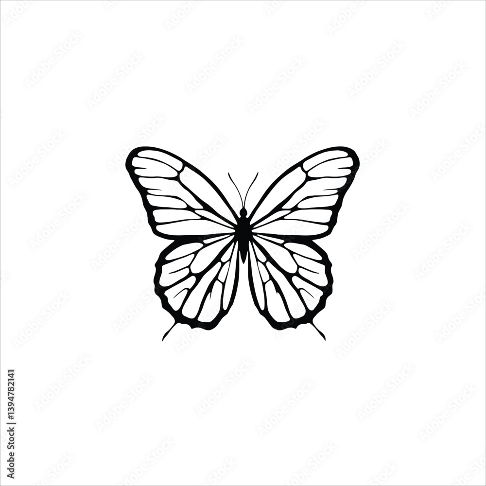 Vector logo butterfly, butterfly icon, symmetrical wing illustration, black and white vector butterfly, abstract butterfly design, intricate butterfly emblem. Vector logo butterfly, butterfly icon, symmetrical wing illustration, black and white vector butterfly, abstract butterfly design, intricate butterfly emblem.