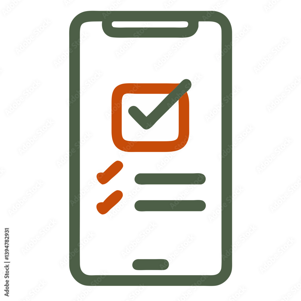 Smartphone with Check Mark and Checklist Icon for Task Management and Digital Planning Smartphone with Check Mark and Checklist Icon for Task Management and Digital Planning