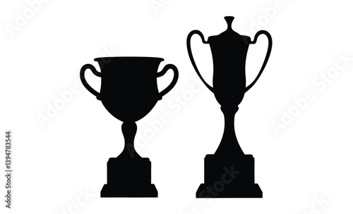 Cup education award icon flat silhouette, cup education icon style outline 