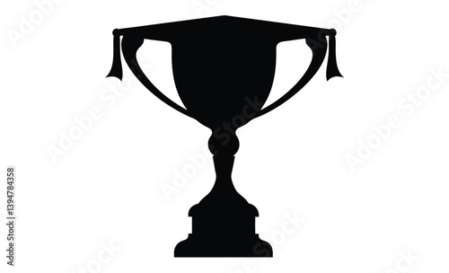 Cup education award icon flat silhouette, cup education icon style outline 