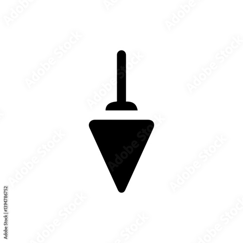 Black Icon of Plumb Line Tool in Vertical Line Design
