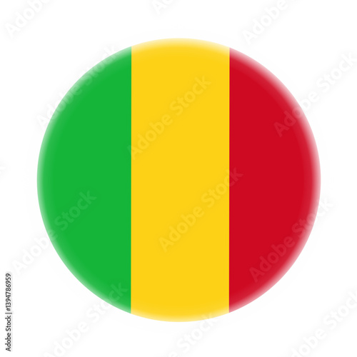 Glowing Round Mali Flag
