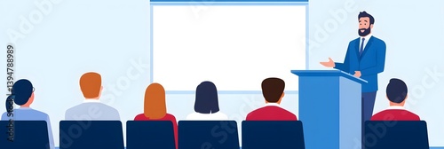 Professional professor lecturing to university students in a lecture hall