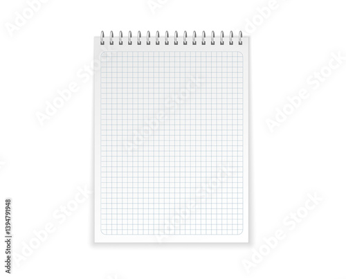 png notebook notepad paper cover copybook spiral school background block binder isolated page document clear pad copy white blank new concept write pocketbook template copy space clean organiser