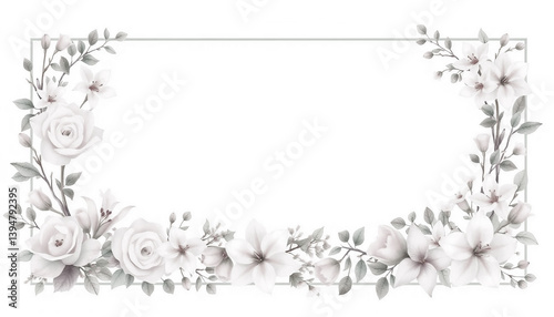 Vintage floral frame with flower design border