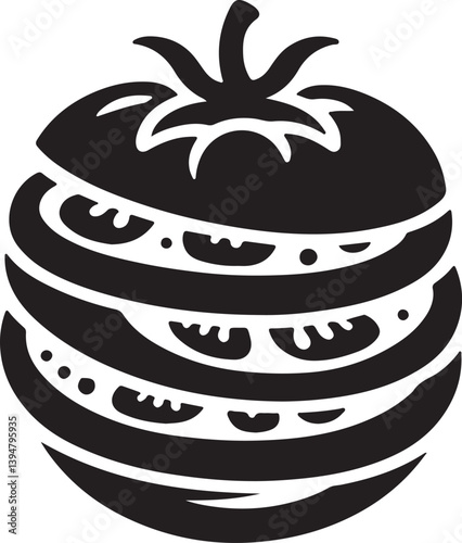 Tomato silhouette vector art illustration. Tomato vector icon. 