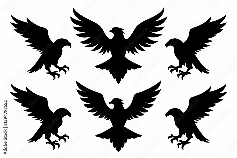 Different eagle vector silhouette Different eagle vector silhouette