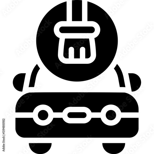 Car with a scrub brush Glyph Icon