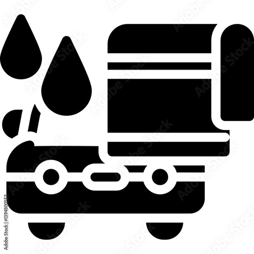 Car with a wash mitt and soap Glyph Icon
