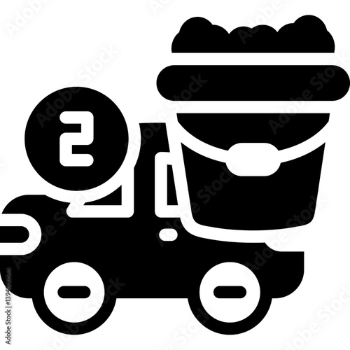 Car with a two-bucket wash method Glyph Icon
