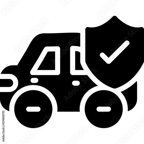 Car with a fabric protector Glyph Icon